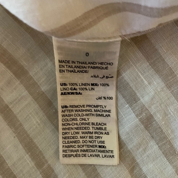 Chicos  linen tunic shirt, size 0, traditional size M, cream and beige stripes. - Picture 5 of 7